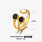 Retro Novelty Enamel Resin Ring [304 Stainless Steel 18K Gold Plated]