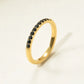 Rhinestones Band Ring Ring [304 Stainless Steel, 14K Gold Plated]