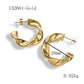 Twist Hoop Earrings [304 Stainless Steel,18K Gold Plated]