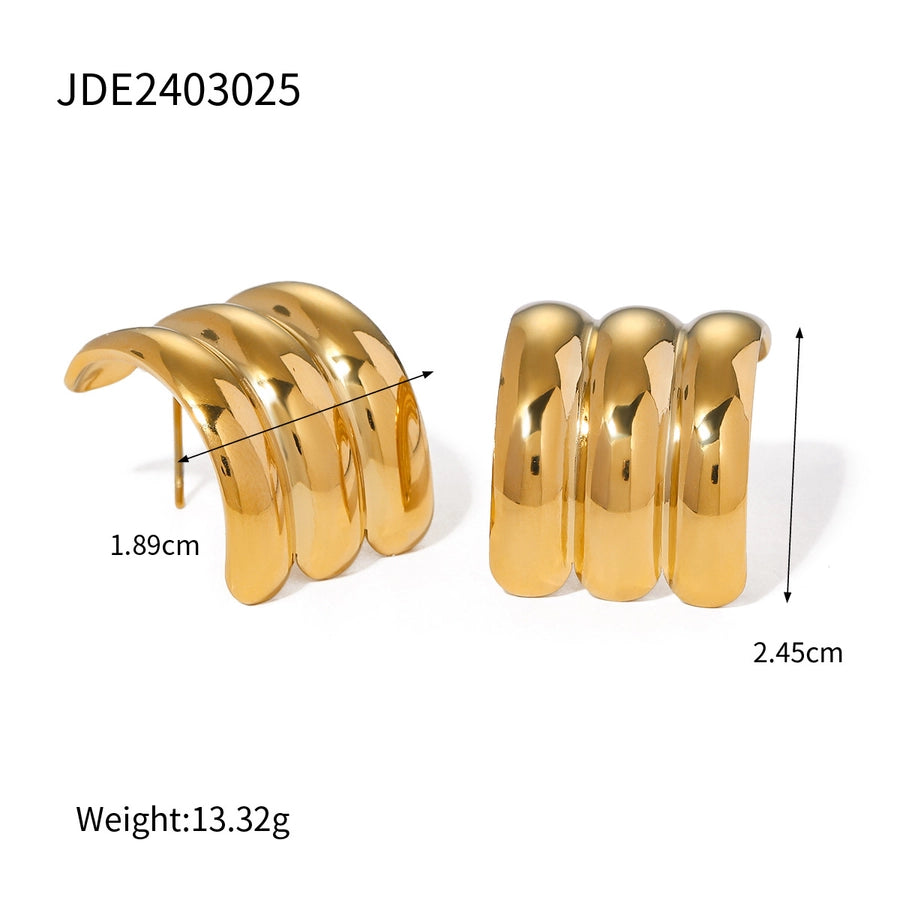 Orecchini di miscelazione disegni [304 acciaio inossidabile, oro 18K placcato]