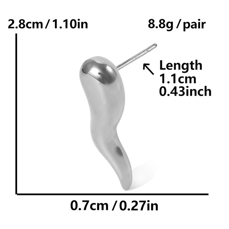 Wavy Drop Earrings [304 Stainless Steel]