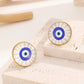 Blue Round Eye Resin Ear Studs [304 Stainless Steel]