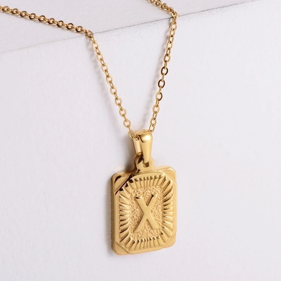 Simple Style Plating Letter Pendant Necklace [304 Stainless Steel,18K Gold Plated]