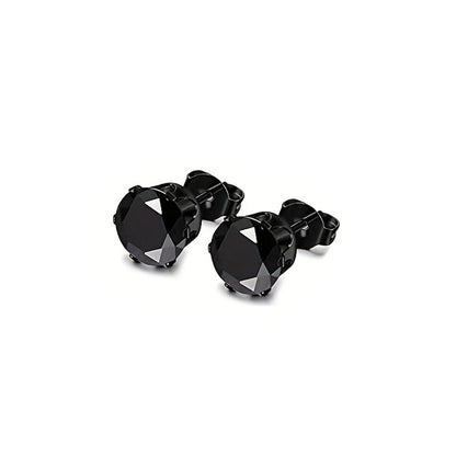 Round Square Rhinestone Stud øreringe [304 Rustfrit stål 18K guldbelagt]