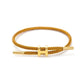 H Letter Wire Rope  Bracelets [304 Stainless Steel, 18K Gold Plated]