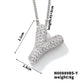 Three-dimensional Letter Zircon Pendant Necklace [304 Stainless Steel,Copper]