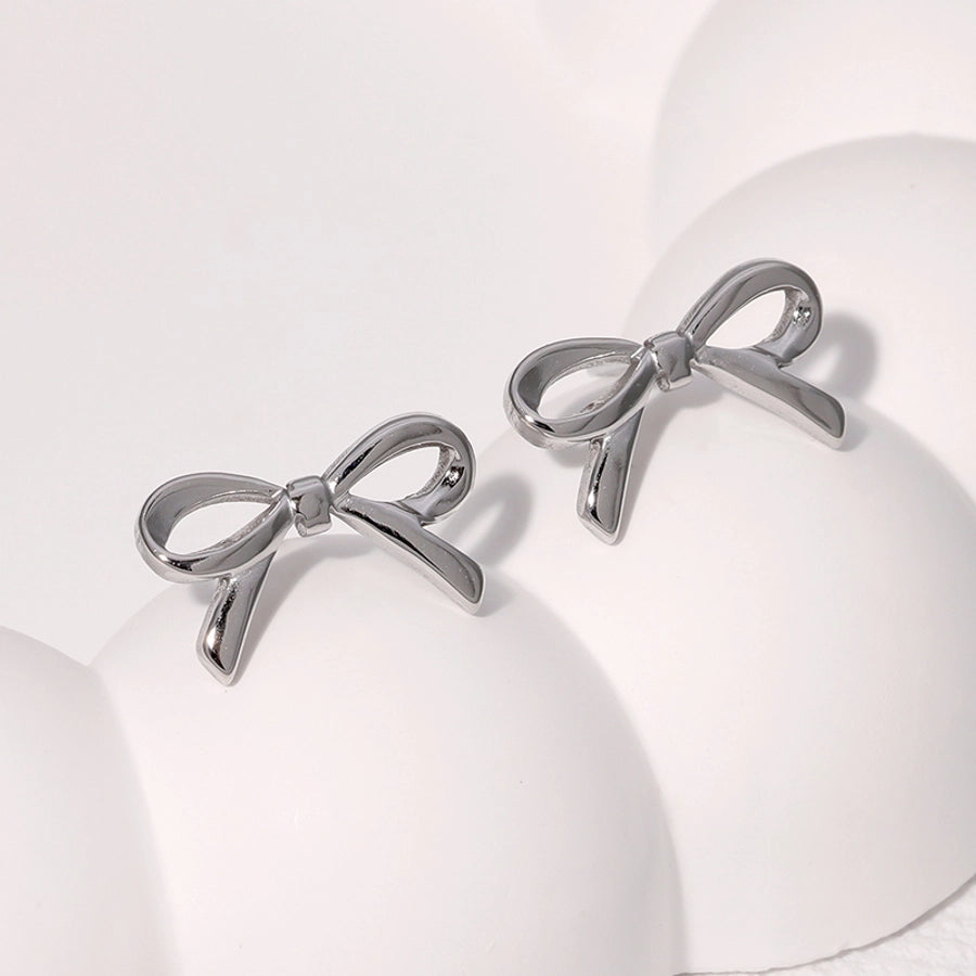 Bow Knot Earrings [304 Stainless Steel,18K Gold Plated]