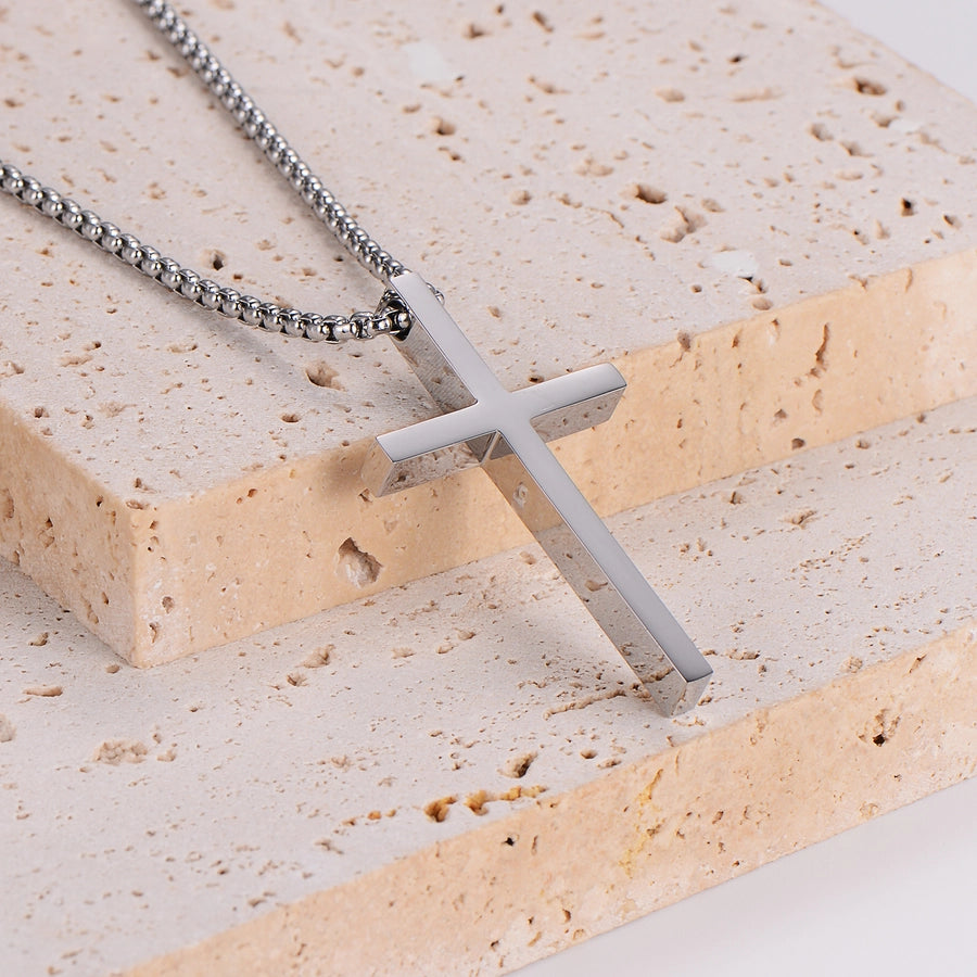 Simple Style Cross Necklace [304 Stainless Steel]