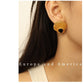 Scallop Zircon Earrings [304 Stainless Steel,18K Gold Plated]