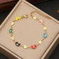 Devil's eye Heart Shape Bracelets [304 Stainless Steel, 18K Gold Plated]