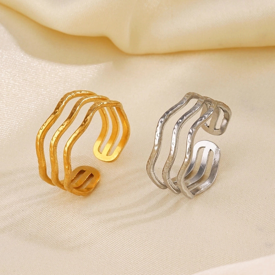 Irregular Lines Ring [304 Stainless Steel 18K Gold Plated]