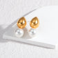 Mix Pearl Ear Studs [304 Stainless Steel,18K Gold Plated]