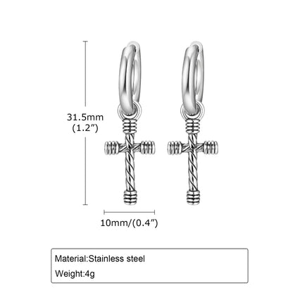 Punk CrossDangling Earrings [201 Stainless Steel]