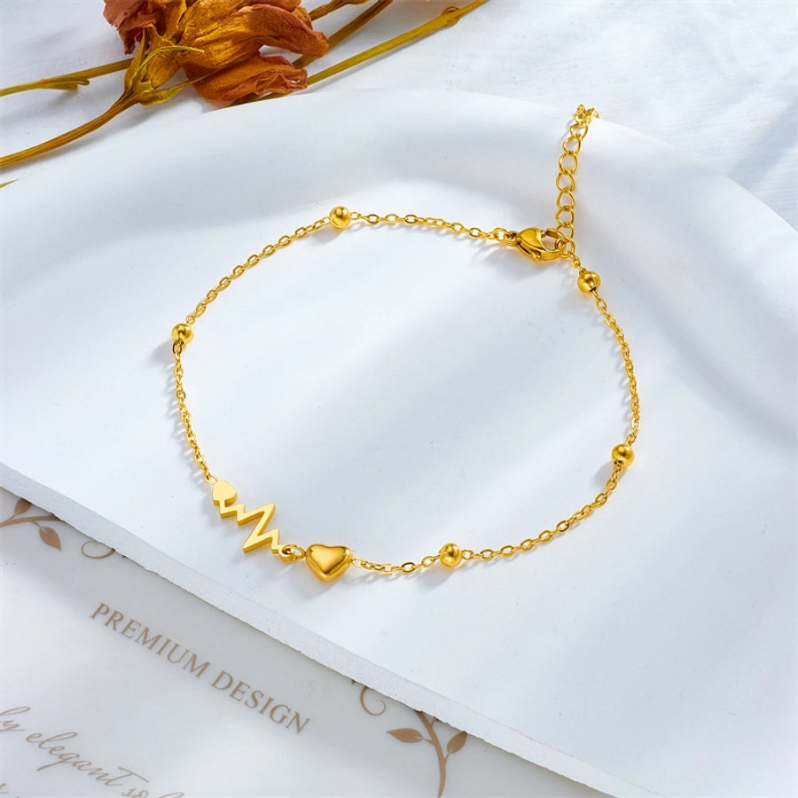 Electrocardiogram Anklet [304 in acciaio inossidabile, oro 18K placcato]