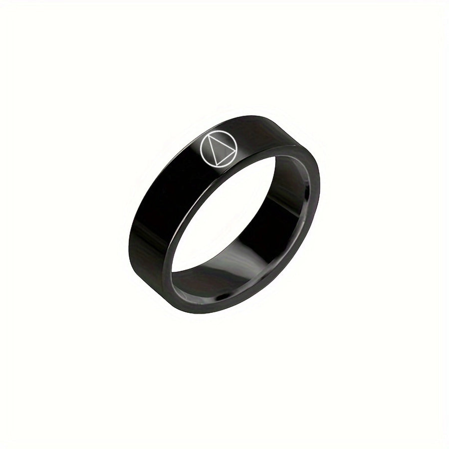 Black Triangle Round Ring [304 Stainless Steel]