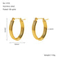 Striped Hoop Earrings [304 Stainless Steel,18K Gold Plated]