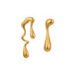 Asymmetric Water Drop Earrings [Stainless Steel, 18K Gold Plated]