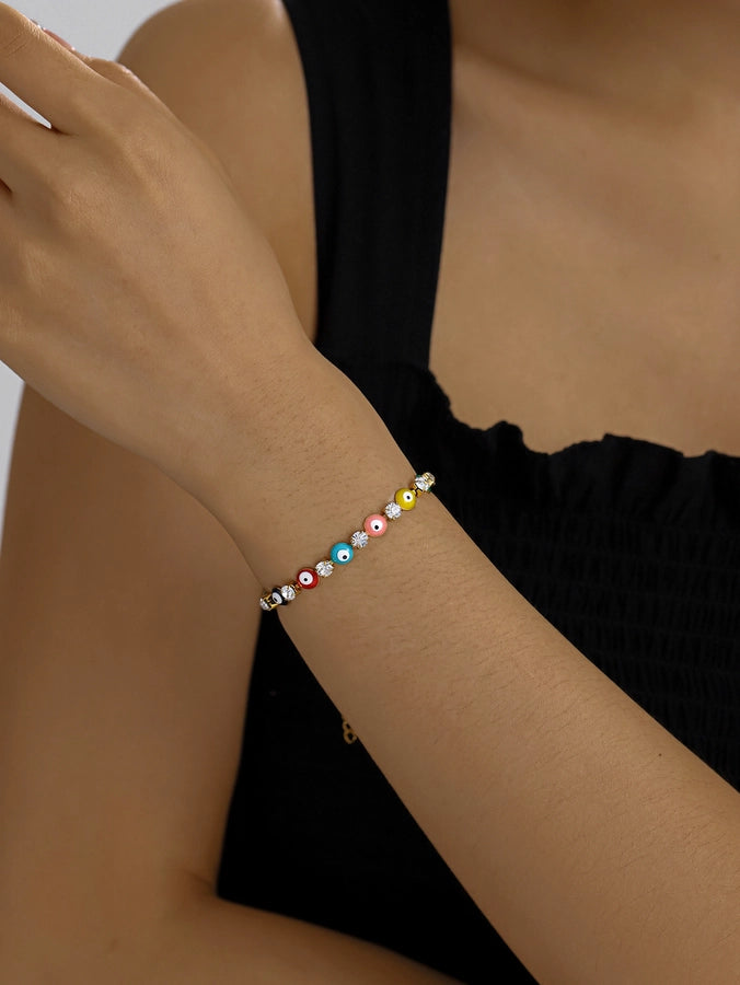 Braccialetti di strass ovali [acciaio inossidabile 304]