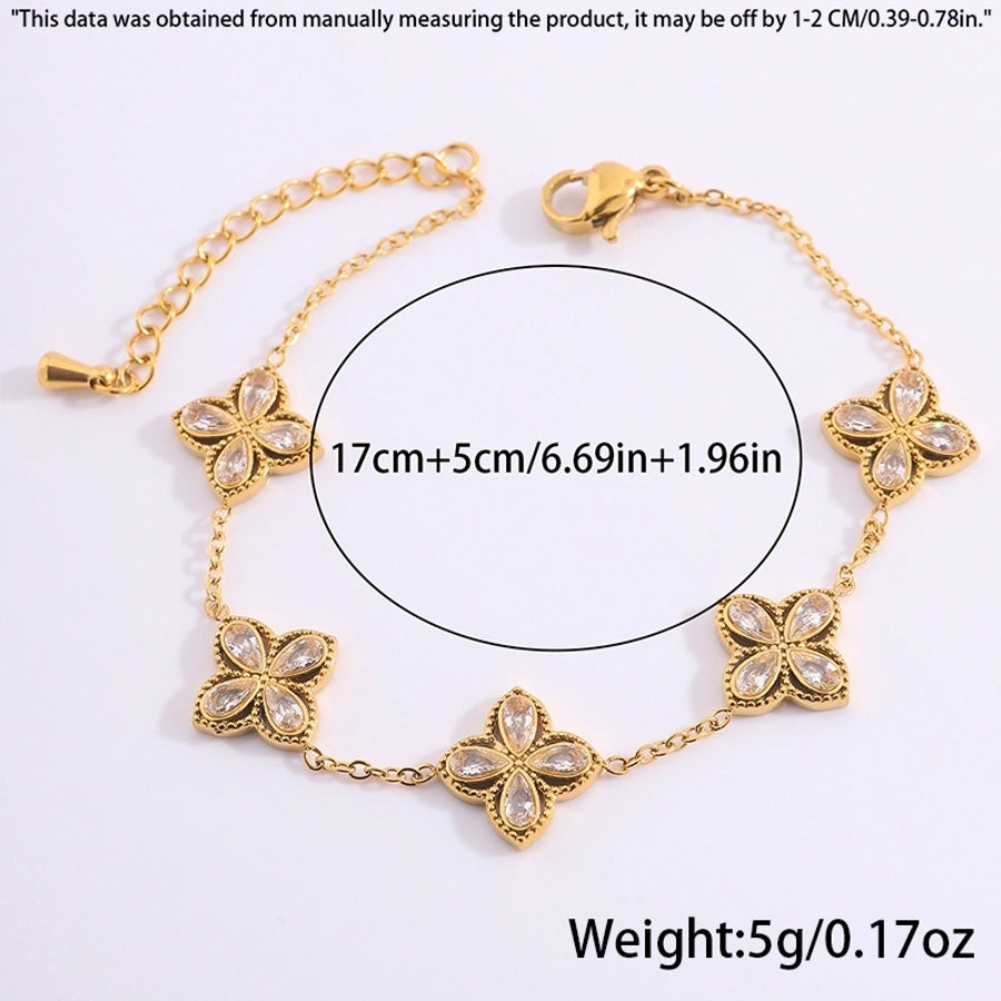 Floral Style  Bracelet [304 Stainless Steel]