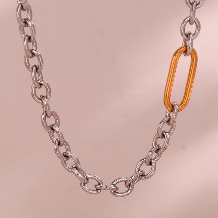 Silver Cable Chain Bracelet/Necklace [304 Stainless Steel,18K Gold Plated]