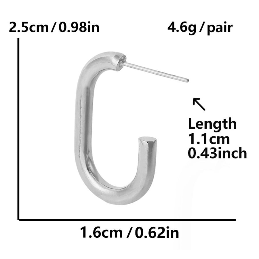 U Shaped Hoop Earrings [304 Stainless Steel]