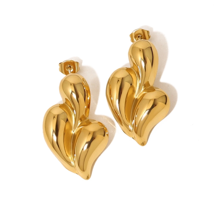 Water Droplets Earrings [304 Stainless Steel, 18K Gold Plated]