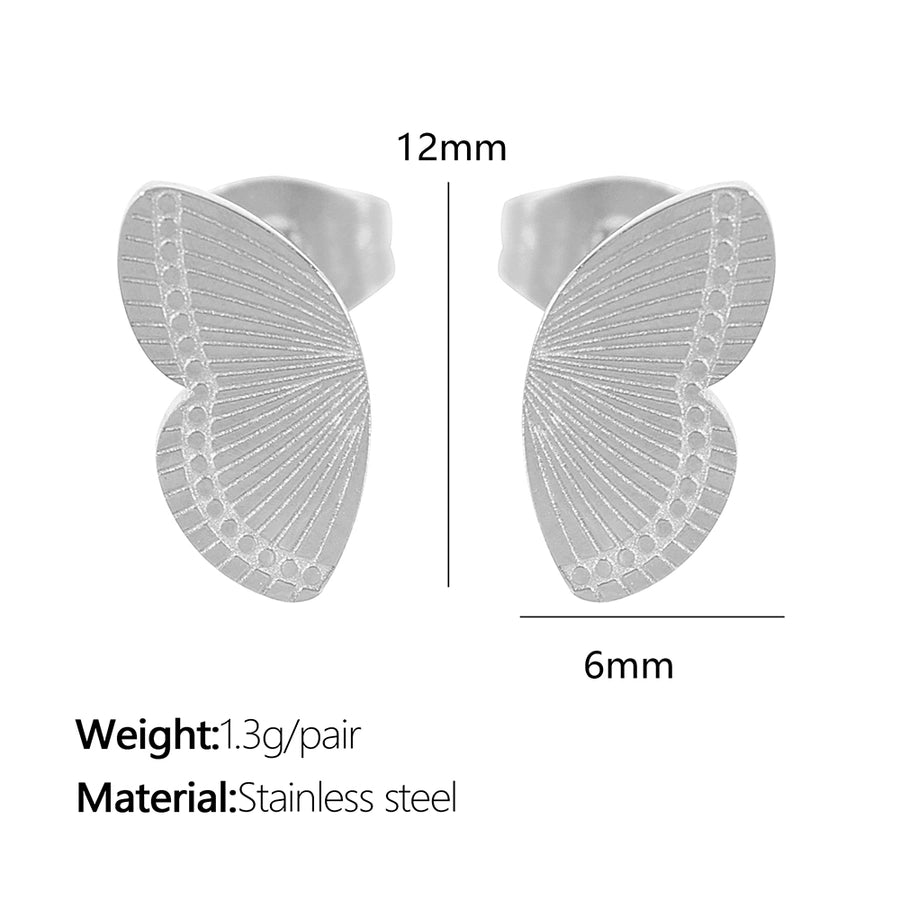 Butterfly White shell Earrings [304 Stainless Steel]