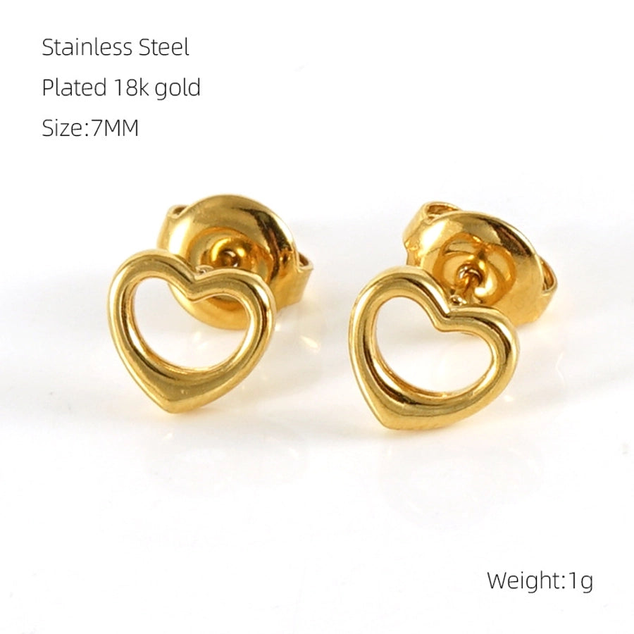 Star Heart Shape Airplane Earrings [304 Stainless Steel,18K Gold Plated]