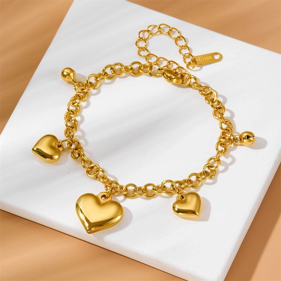 Various Heart Shape Chain Bracelets [Stainless Steel]