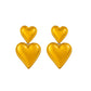 Double Heart Earrings [Stainless Steel, 18K Gold Plated]