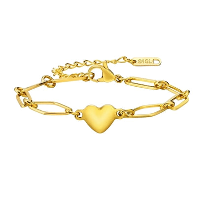 Heart Paperclip Chain Bracelet/Necklace [201 Stainless Steel]