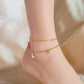 Butterfly Rhinestones Anklet [304 Stainless Steel, 18K Gold Plated]