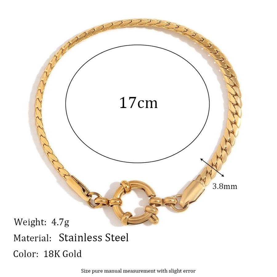 Hip-Hop Classic Style Streetwear Geometric 304 Stainless Steel 18K Gold Plated Bracelets In Bulk