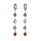 Round Colored Zircon Drop Earrings [304 Stainless Steel,18K Gold Plated]