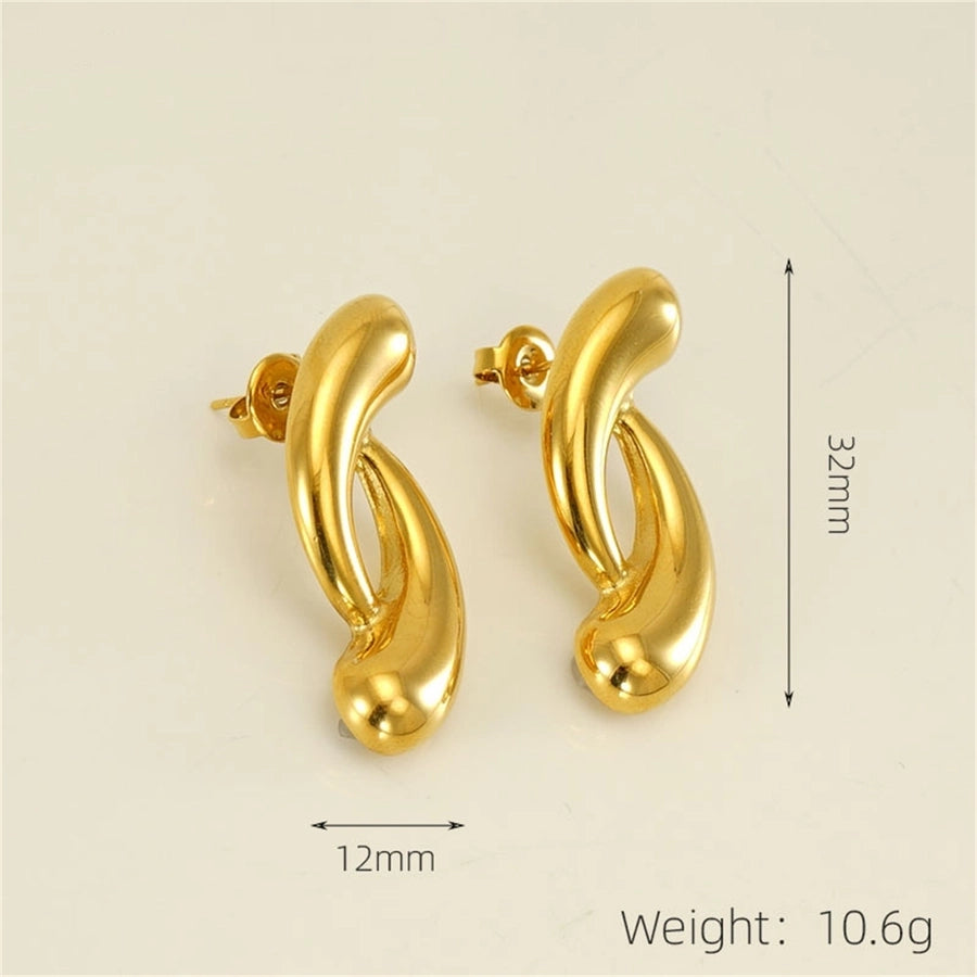 Irregular Solid Color Earrings [304 Stainless Steel,18K Gold Plated]