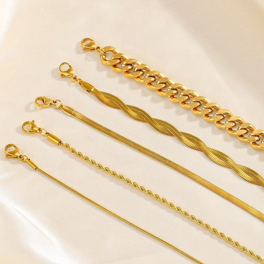 Chain Bracelets [304 Stainless Steel, 18K Gold Plated]