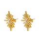 Hexagram Inlay Artificial Pearls Earrings [304 Stainless Steel,18K Gold Plated]