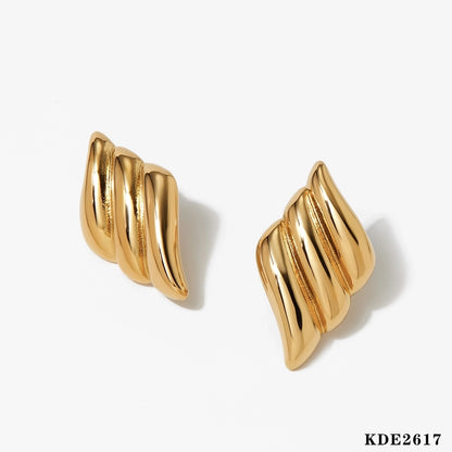 Wings Earrings [304 Stainless Steel,16K Gold Plated]