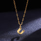 Jewelry Preppy Style Solid Color Shiny Letter 304 Stainless Steel Pendant Necklace