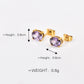 Shiny Squarel Rhinestones Ear Studs [304 Stainless Steel,18K Gold Plated]