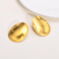 Flat Oval Plating Earrings [304 Stainless Steel,18K Gold Plated]