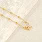 Bead Zircon Bracelets [304 Stainless Steel, 18K Gold Plated]