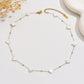 Four Leaf Clover White Necklace  [304 Stainless Steel,18K Gold Plated]