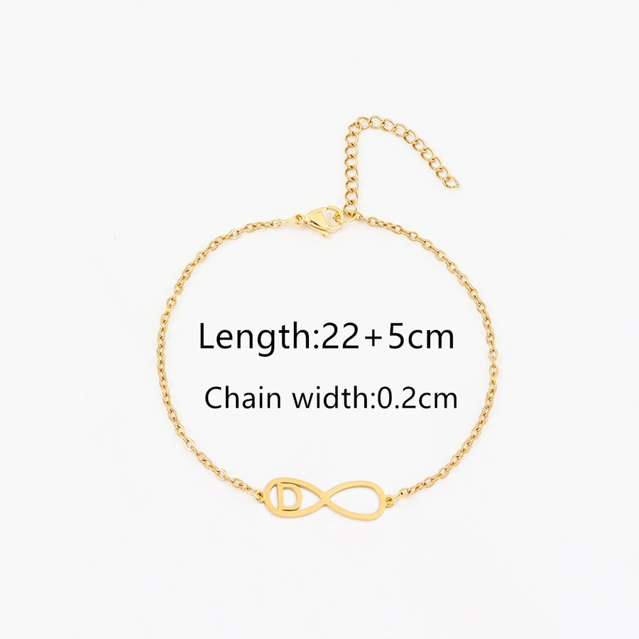 Brief Infinity Anklet [201.304 Edelstahl, 18K Gold plattiert]