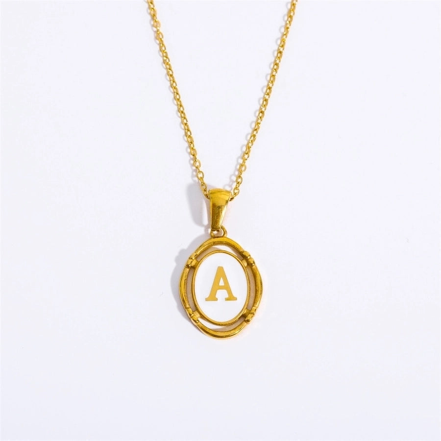 Letter Necklace [201,304 Stainless Steel,18K Gold Plated]