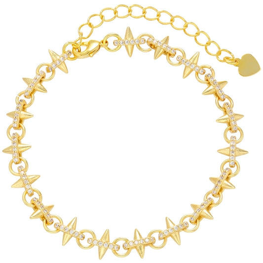 Zircon ZigZag Chain Bracelet [Stainless Steel]