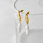 Imitation Pearl Drop Earrings [304 Stainless Steel,16K Gold Plated]