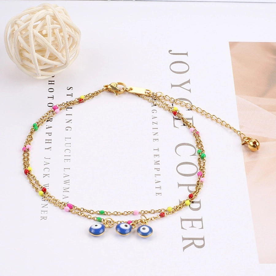 Colorful devil's eye Anklet [Stainless Steel]