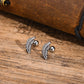 Retro Feather Stoving Varnish Stud Earrings [201 Stainless Steel]