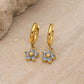 Flower Rhinestones Drop Earrings [304 Stainless Steel,18K Gold Plated]